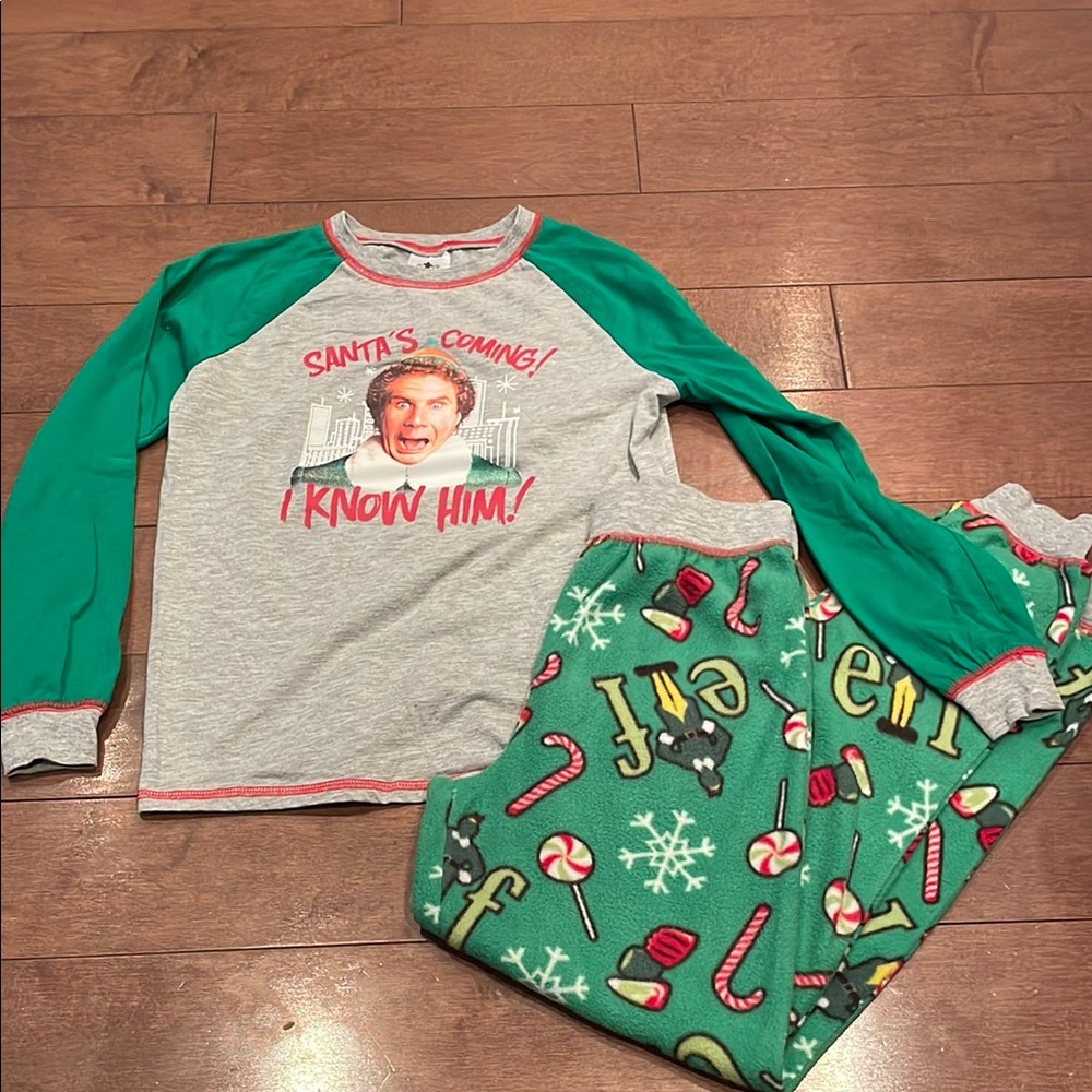 Elf The Movie Green and Gray Kids Pajamas